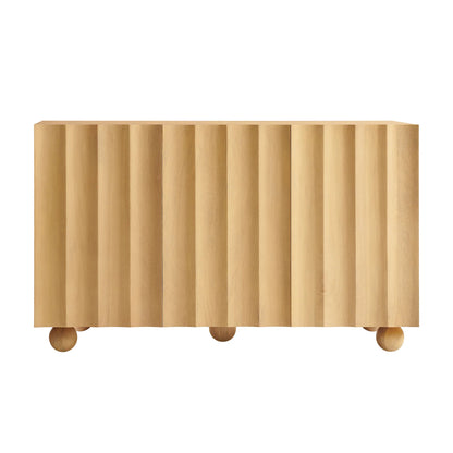 Sorren 54 Inch Scalloped Wood 3‑Door Sideboard