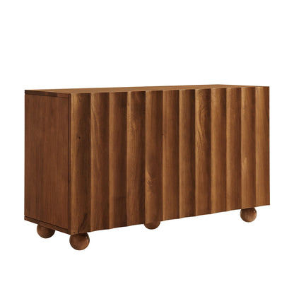 Sorren 54 Inch Scalloped Wood 3‑Door Sideboard