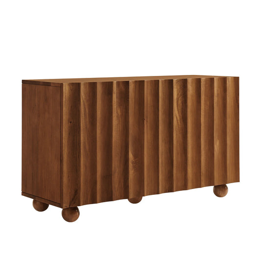 Sorren 54 Inch Scalloped Wood 3‑Door Sideboard