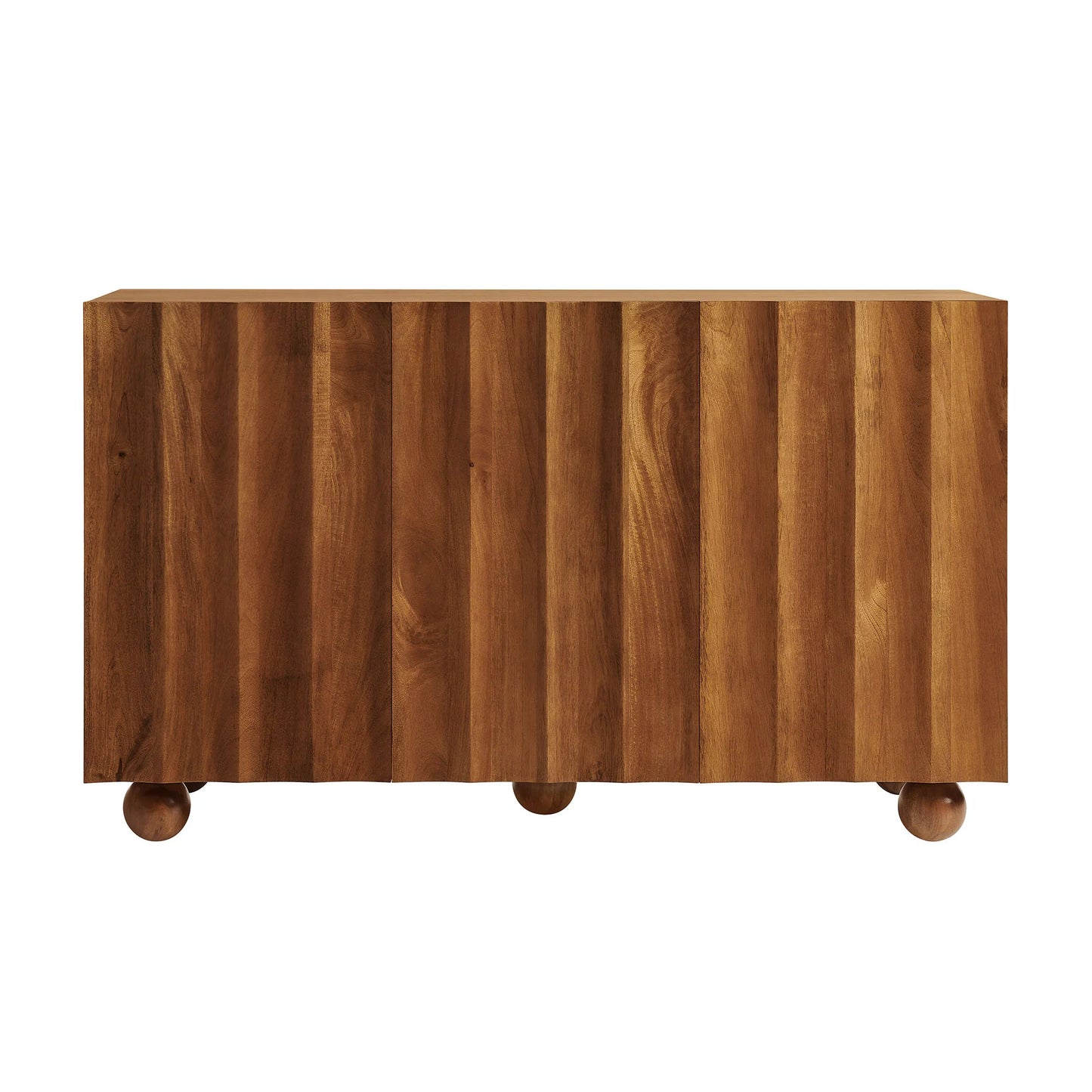 Sorren 54 Inch Scalloped Wood 3‑Door Sideboard