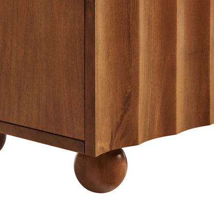 Sorren 54 Inch Scalloped Wood 3‑Door Sideboard