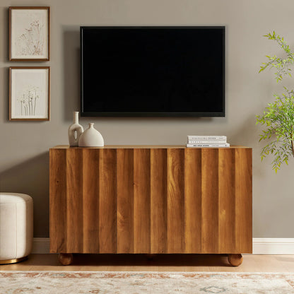 Sorren 54 Inch Scalloped Wood 3‑Door Sideboard
