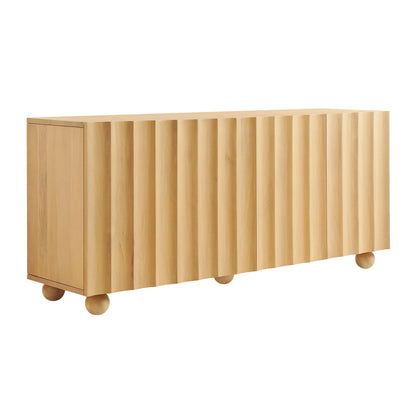Sorren 72 Inch Scalloped Wood 4‑Door Sideboard
