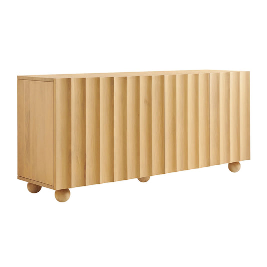 Sorren 72 Inch Scalloped Wood 4‑Door Sideboard