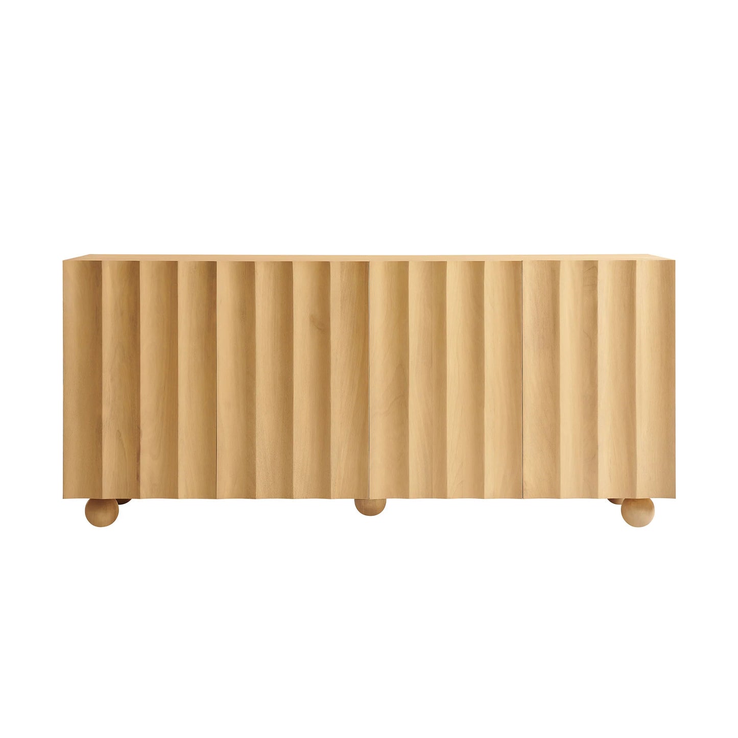 Sorren 72 Inch Scalloped Wood 4‑Door Sideboard