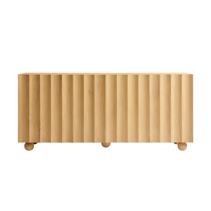 Sorren 72 Inch Scalloped Wood 4‑Door Sideboard