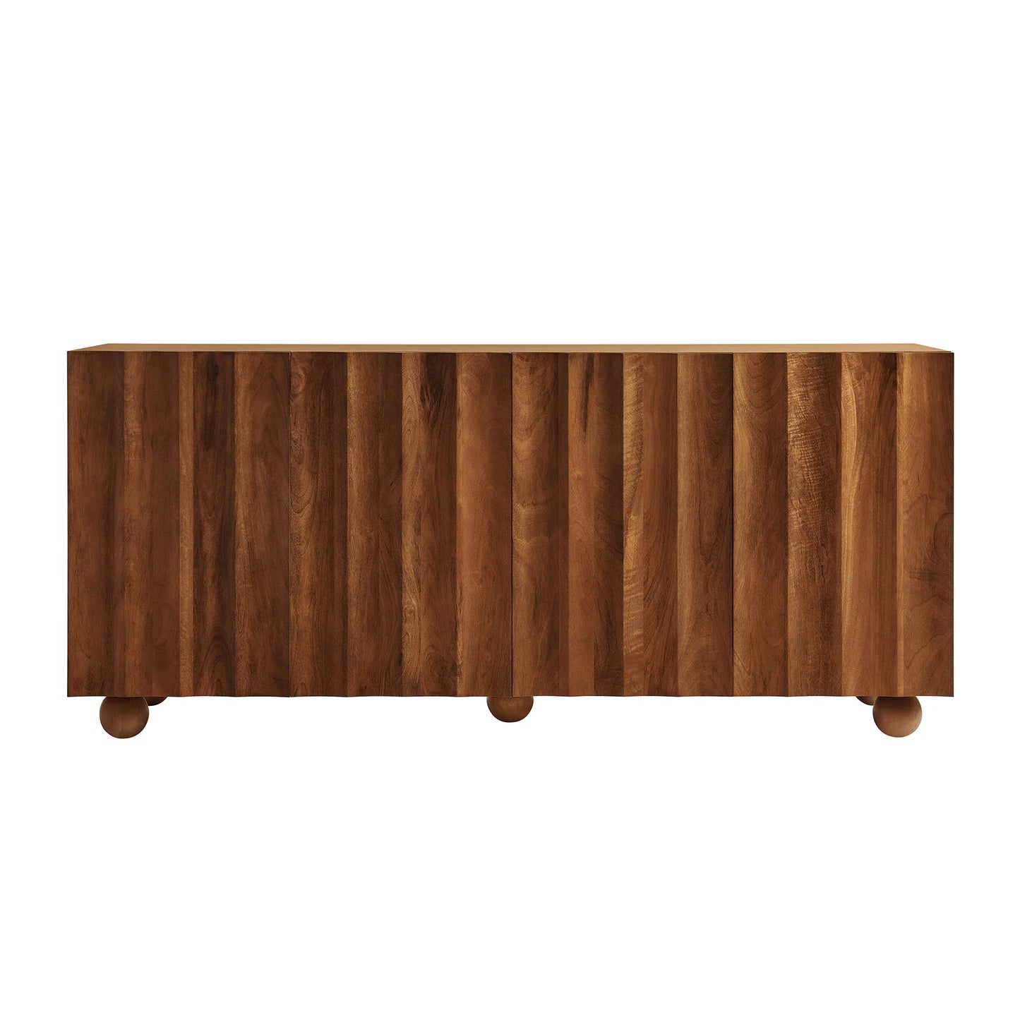 Sorren 72 Inch Scalloped Wood 4‑Door Sideboard