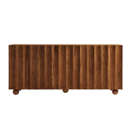 Sorren 72 Inch Scalloped Wood 4‑Door Sideboard