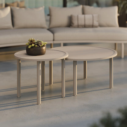 Porta Outdoor Aluminum 2‑Piece Nesting Coffee Table Set