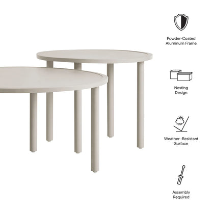 Porta Outdoor Aluminum 2‑Piece Nesting Coffee Table Set