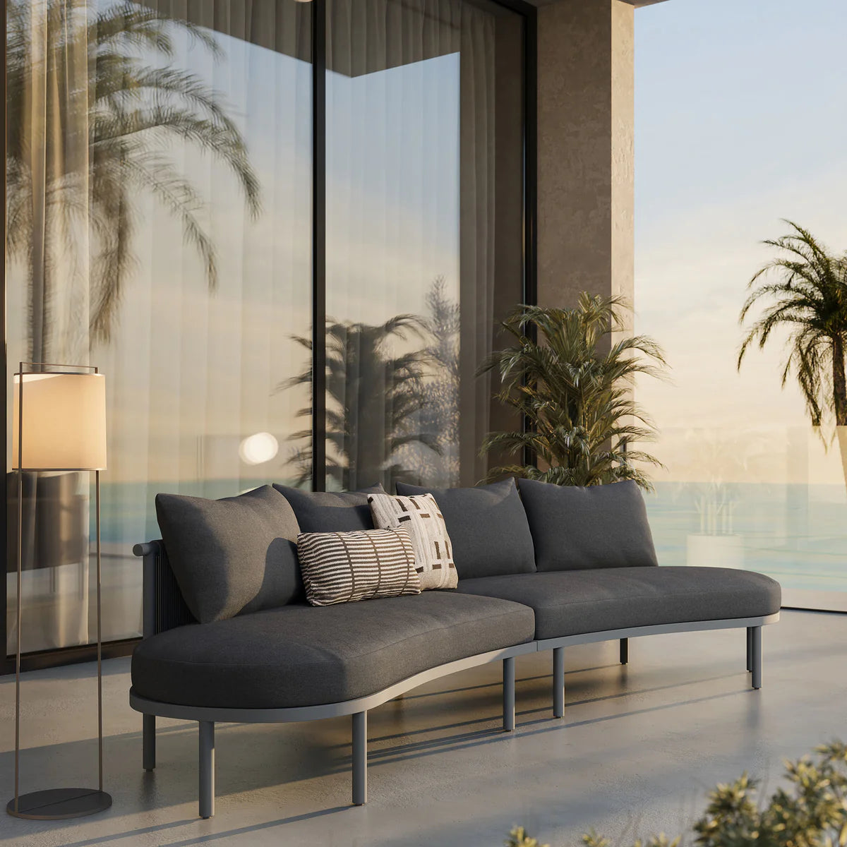 Porta Outdoor Aluminum 2‑Piece Modular Sofa