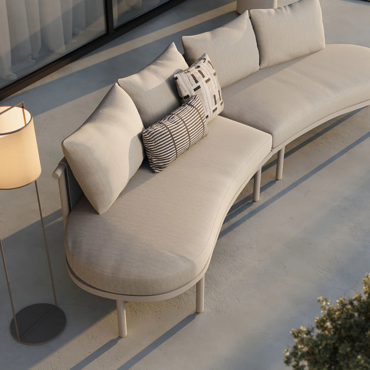 Porta Outdoor Aluminum 2‑Piece Modular Sofa
