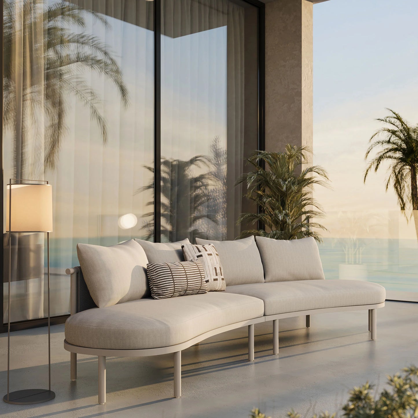 Porta Outdoor Aluminum 2‑Piece Modular Sofa