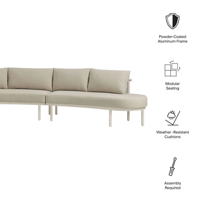 Porta Outdoor Aluminum 3‑Piece Modular Sofa