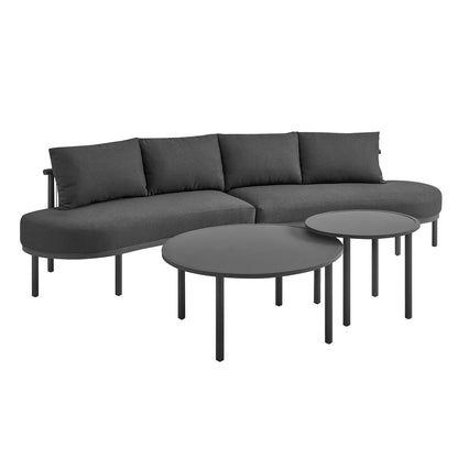 Porta Outdoor Aluminum 4‑Piece Modular Sofa Set