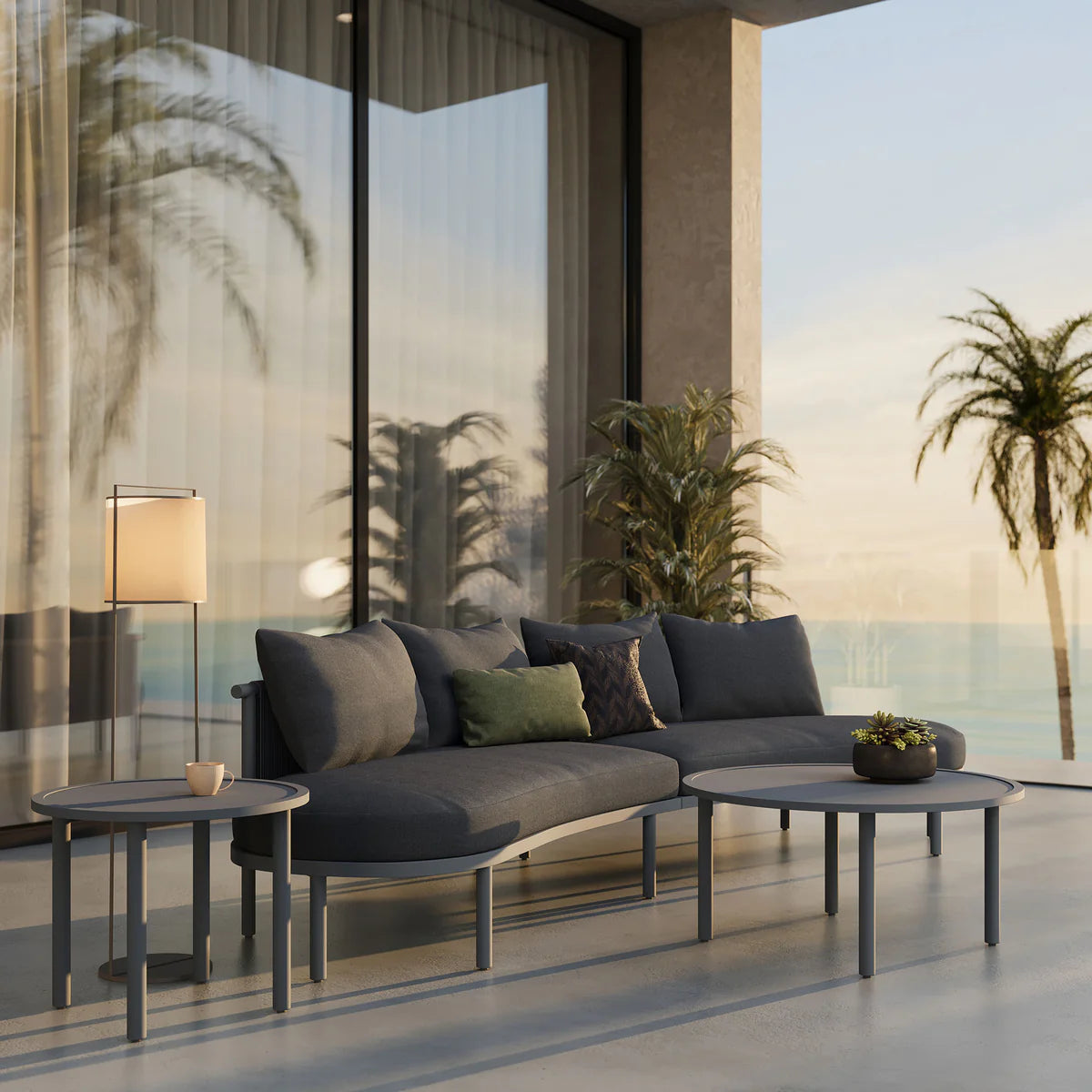 Porta Outdoor Aluminum 4‑Piece Modular Sofa Set
