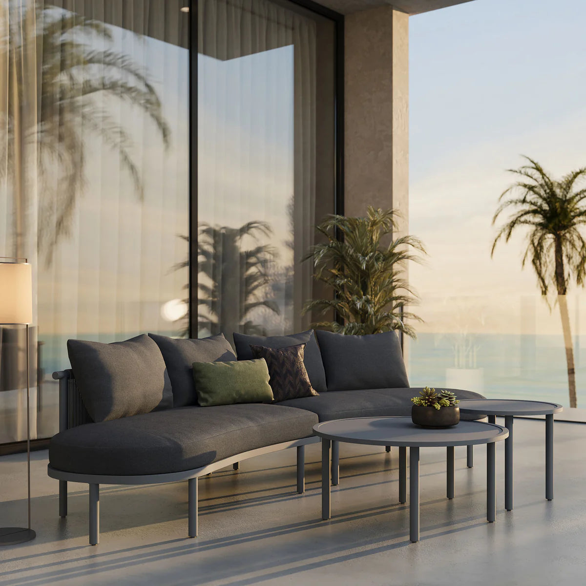 Porta Outdoor Aluminum 4‑Piece Modular Sofa Set