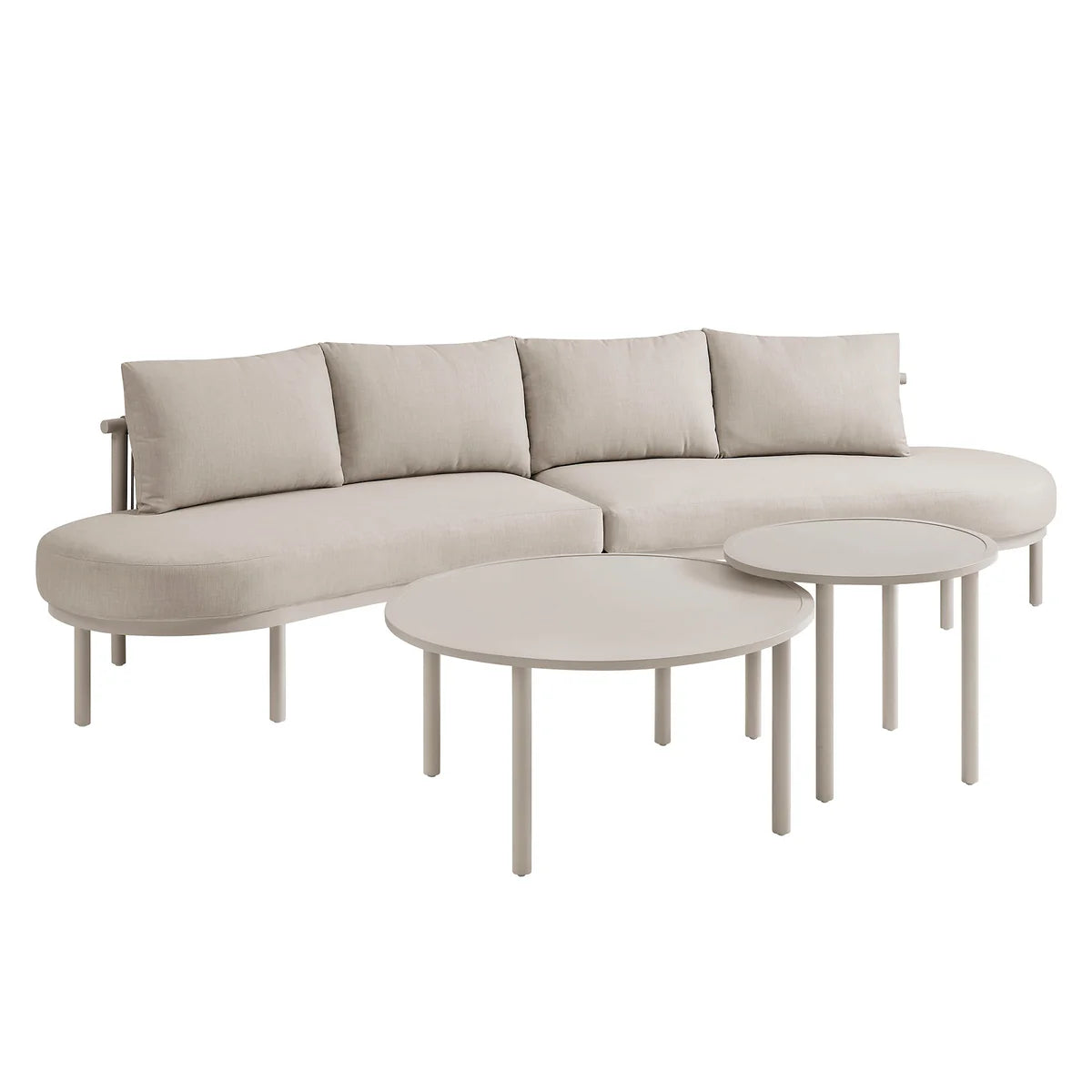 Porta Outdoor Aluminum 4‑Piece Modular Sofa Set