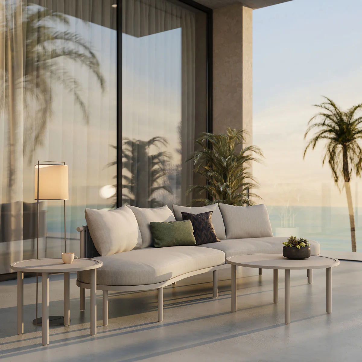 Porta Outdoor Aluminum 4‑Piece Modular Sofa Set
