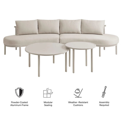 Porta Outdoor Aluminum 4‑Piece Modular Sofa Set