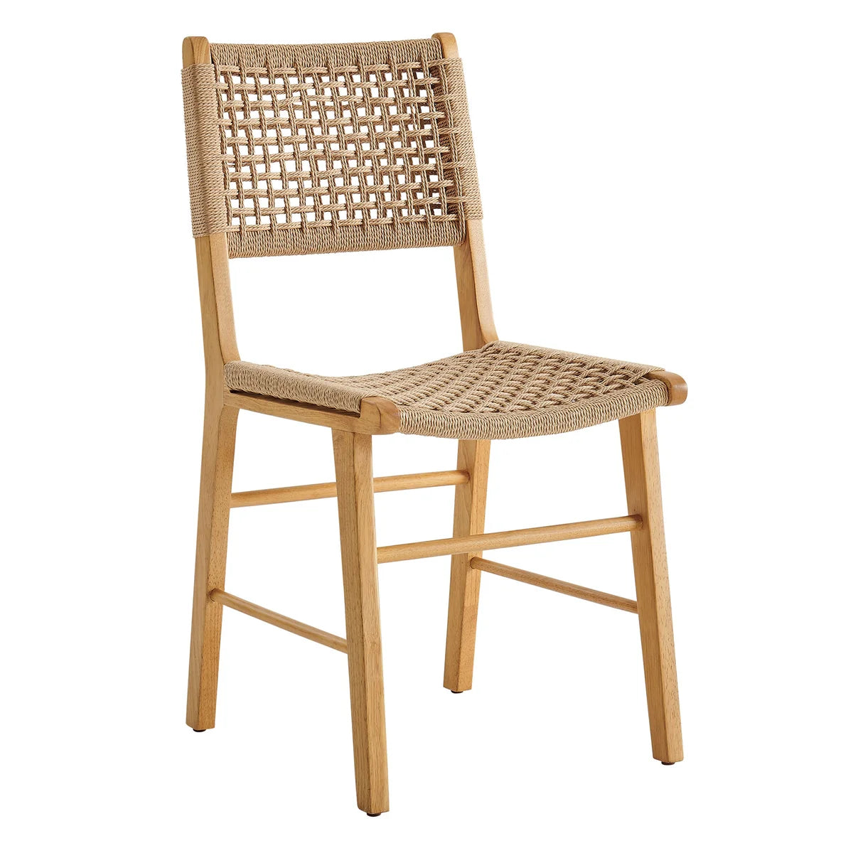 Tindra Woven Dining Chairs Set of 2 with Rubberwood Frame