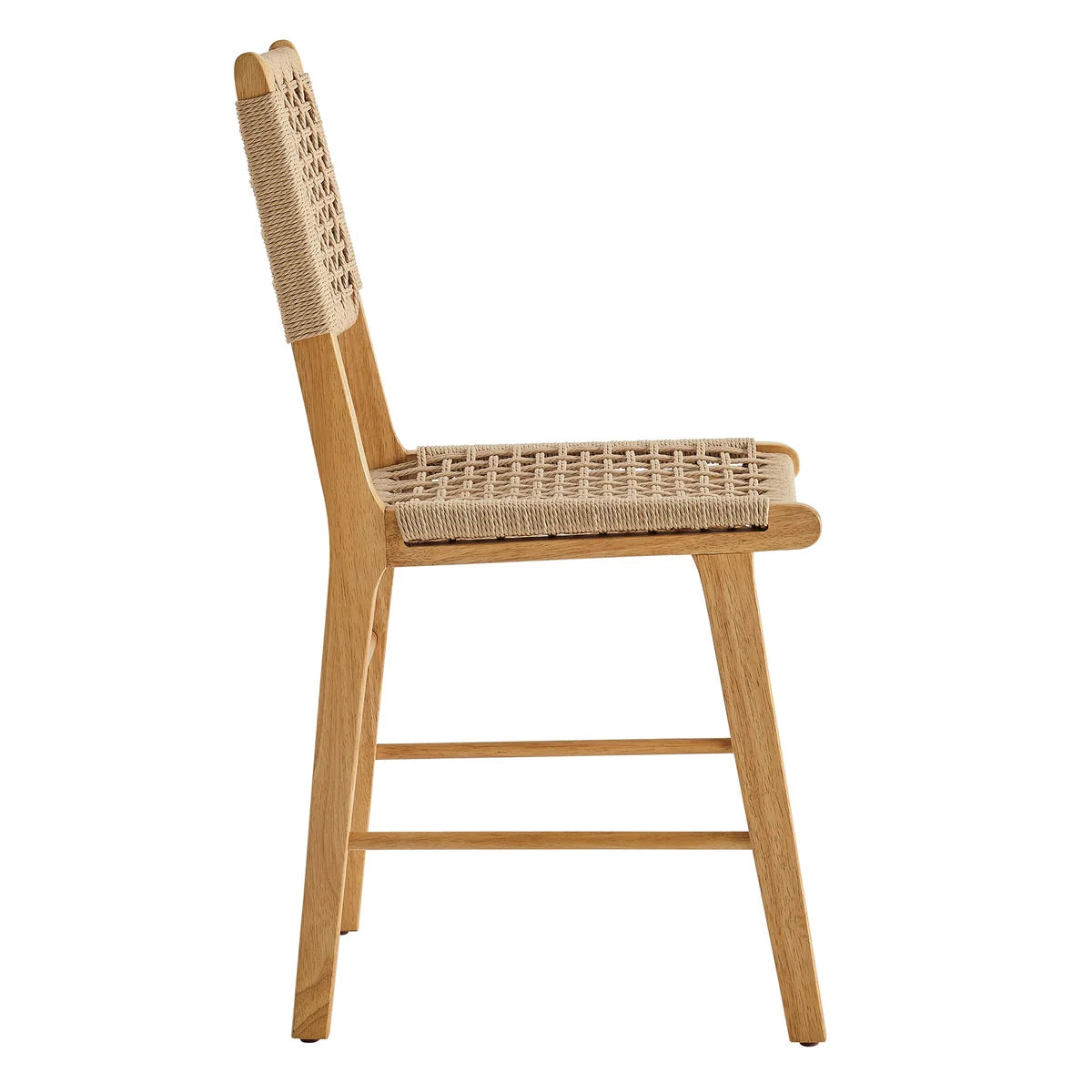 Tindra Woven Dining Chairs Set of 2 with Rubberwood Frame