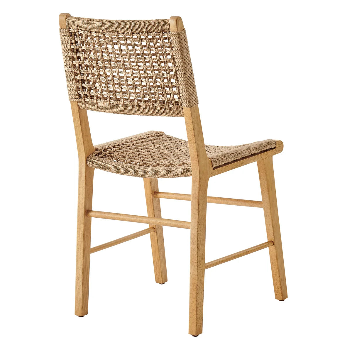 Tindra Woven Dining Chairs Set of 2 with Rubberwood Frame