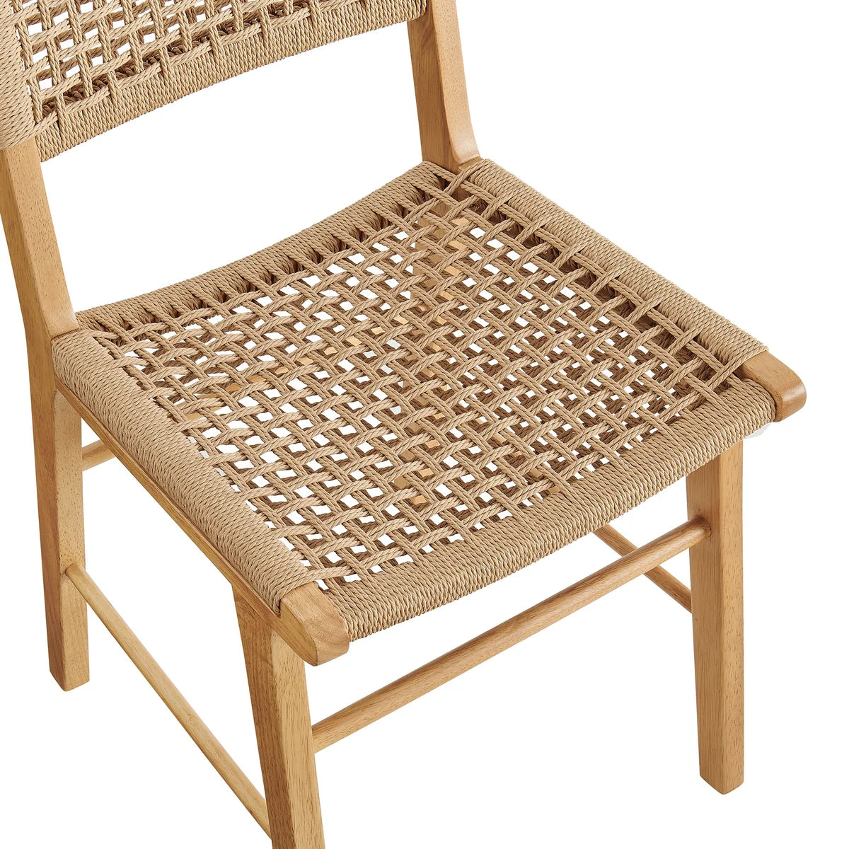 Tindra Woven Dining Chairs Set of 2 with Rubberwood Frame