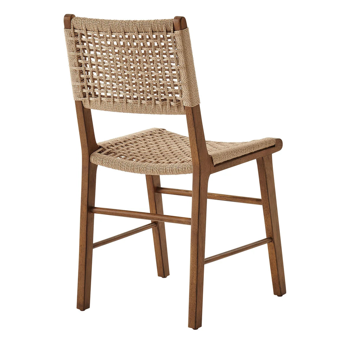 Tindra Woven Dining Chairs Set of 2 with Rubberwood Frame