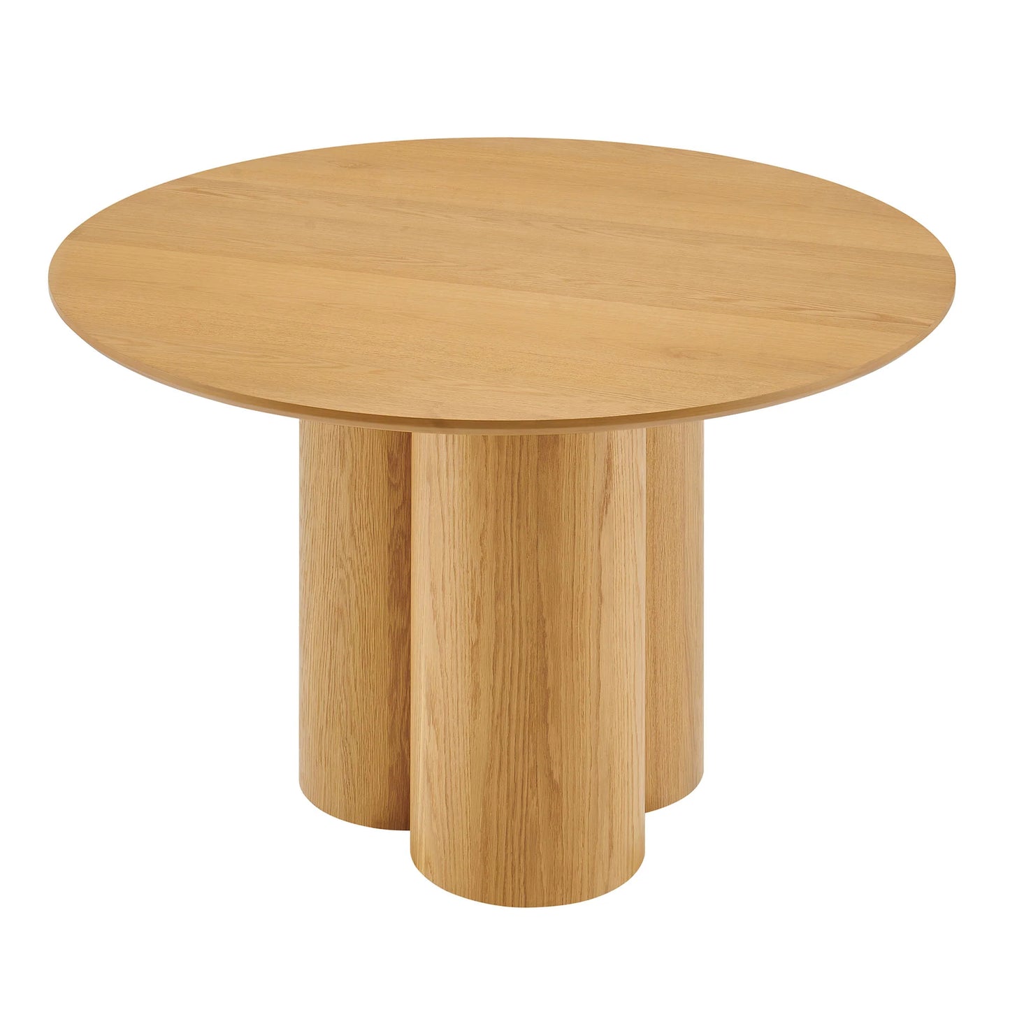 Renwick 47 Inch Oak Veneer Round Pedestal Dining Table