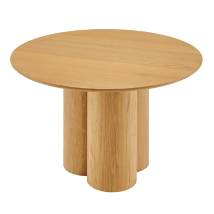 Renwick 47 Inch Oak Veneer Round Pedestal Dining Table