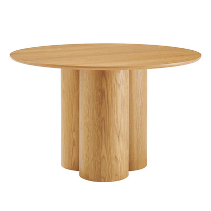 Renwick 47 Inch Oak Veneer Round Pedestal Dining Table