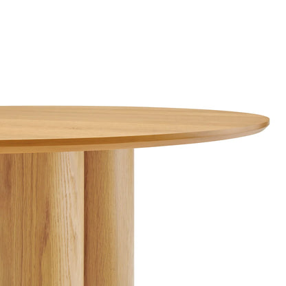 Renwick 47 Inch Oak Veneer Round Pedestal Dining Table
