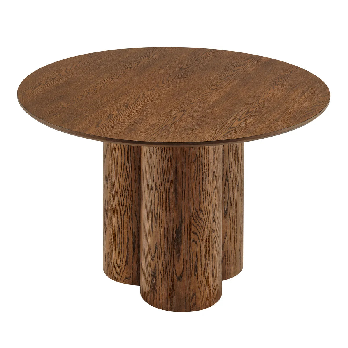 Renwick 47 Inch Oak Veneer Round Pedestal Dining Table