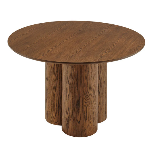 Renwick 47 Inch Oak Veneer Round Pedestal Dining Table