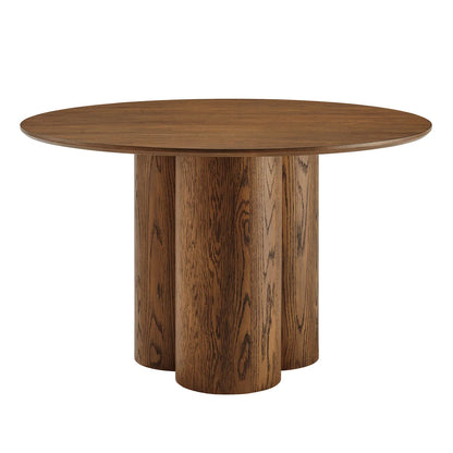 Renwick 47 Inch Oak Veneer Round Pedestal Dining Table