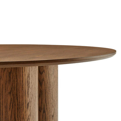 Renwick 47 Inch Oak Veneer Round Pedestal Dining Table
