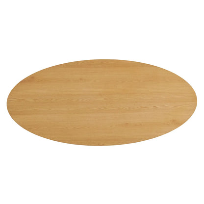 Renwick 79 Inch Oak Veneer Oval Pedestal Dining Table
