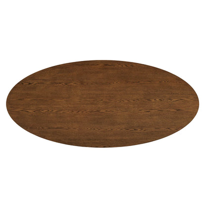 Renwick 79 Inch Oak Veneer Oval Pedestal Dining Table