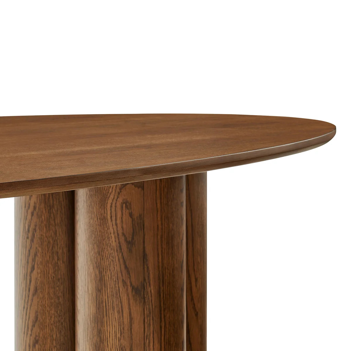 Renwick 79 Inch Oak Veneer Oval Pedestal Dining Table