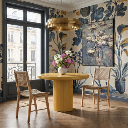 Belmonte 45 Inch Painted Wood Round Pedestal Dining Table