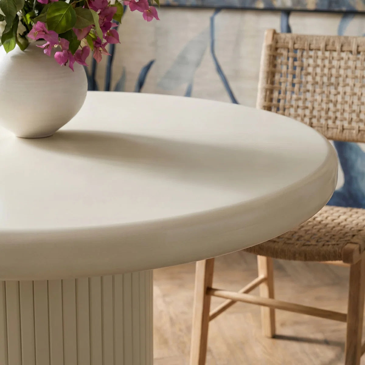 Belmonte 45 Inch Painted Wood Round Pedestal Dining Table