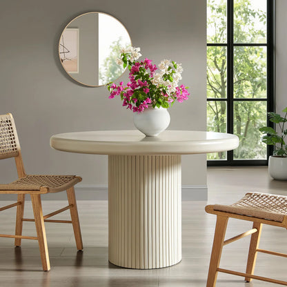 Belmonte 45 Inch Painted Wood Round Pedestal Dining Table