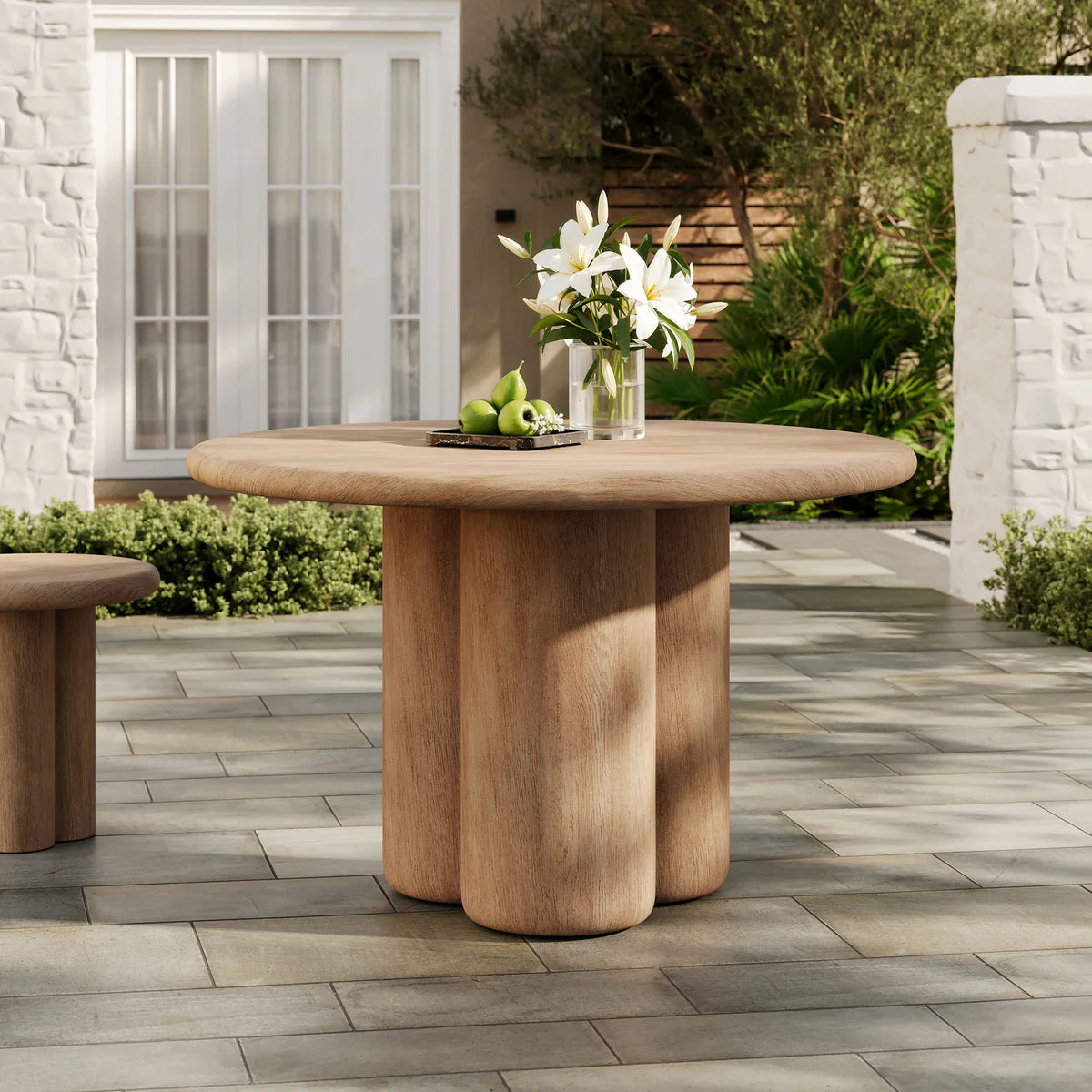 Tori 48 Inch Round Indoor Outdoor Dining Table