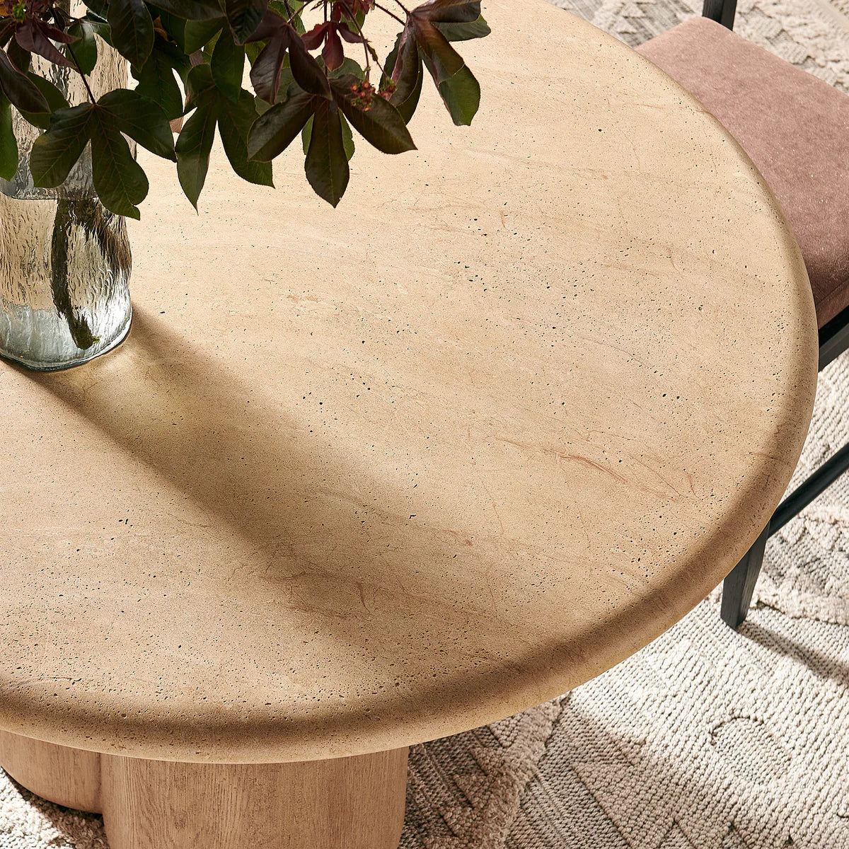 Tori 48 Inch Round Indoor Outdoor Dining Table