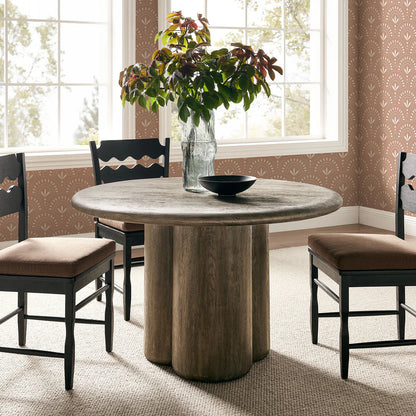 Tori 48 Inch Round Indoor Outdoor Dining Table