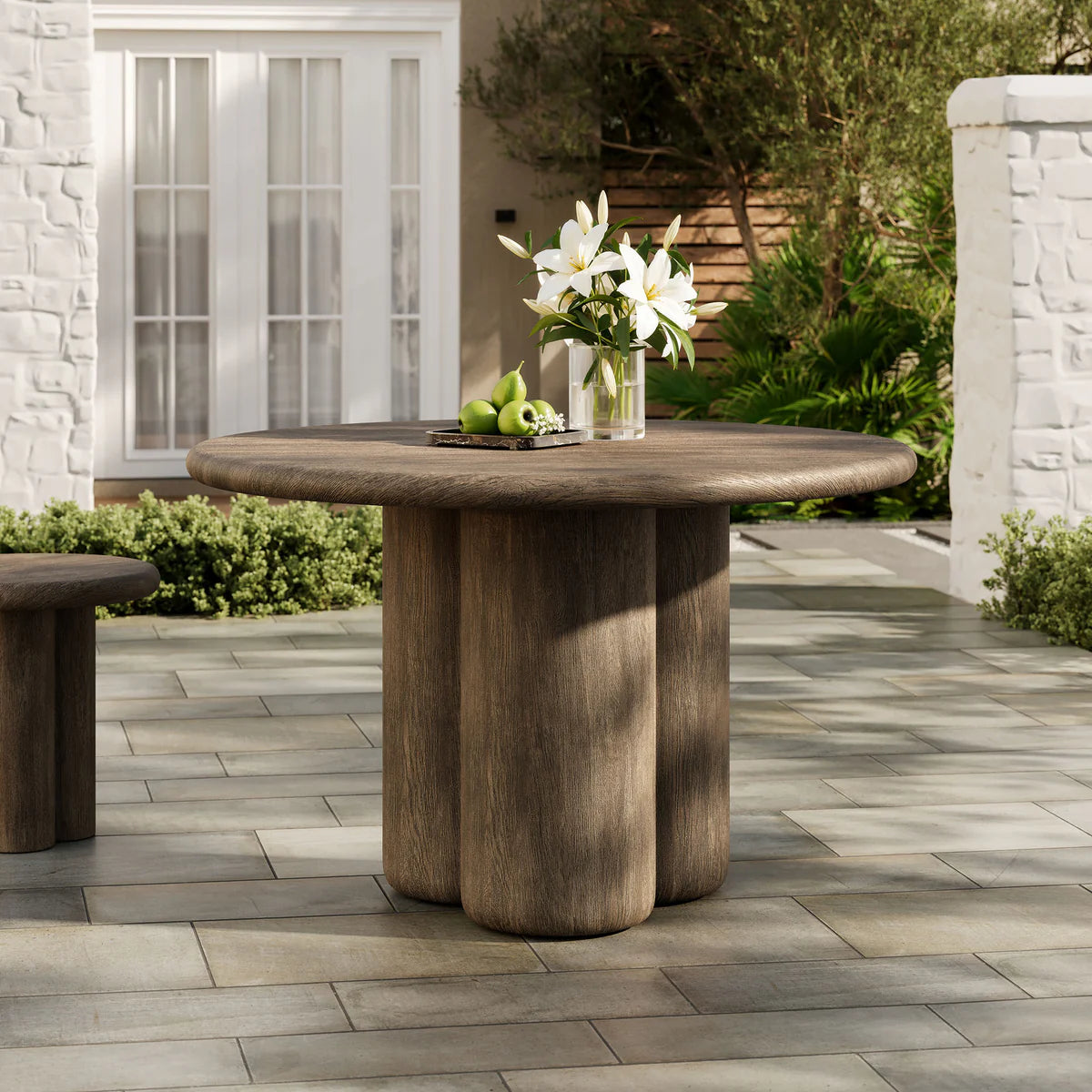 Tori 48 Inch Round Indoor Outdoor Dining Table