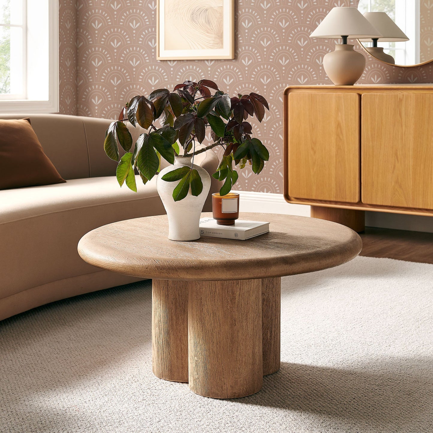 Tori 31 Inch Round Indoor Outdoor Coffee Table