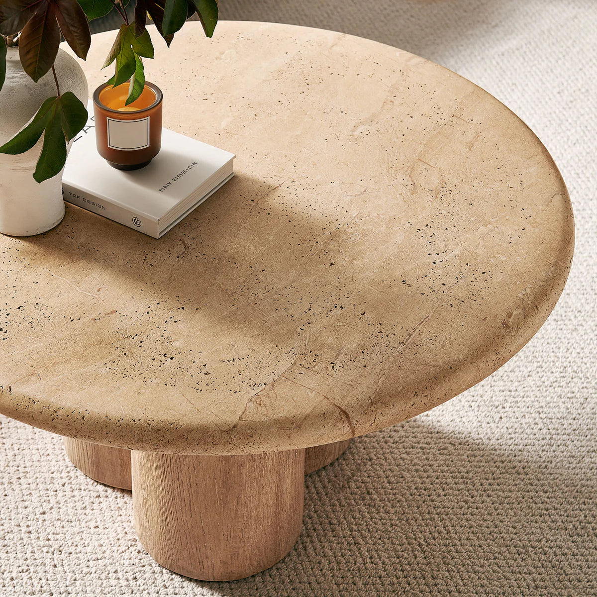 Tori 31 Inch Round Indoor Outdoor Coffee Table