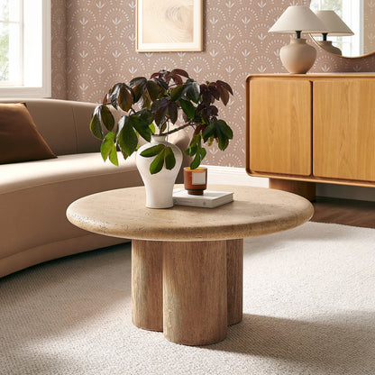 Tori 31 Inch Round Indoor Outdoor Coffee Table